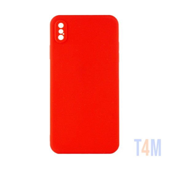 Funda de Silicona con Marco de Cámara para Apple iPhone X/10 Rojo